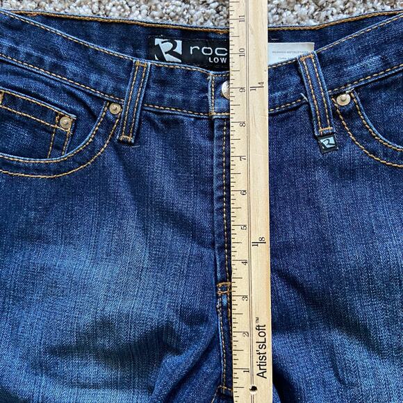 Vintage Rockies Bareback Low Rise Jeans Women's 10 Long Denim Flare Zip Fly - Picture 10 of 13